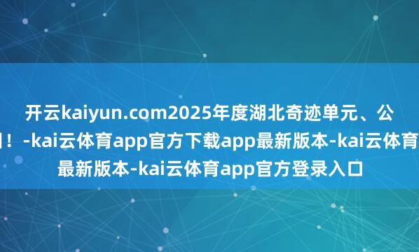 开云kaiyun.com2025年度湖北奇迹单元、公事员老到本领细目!-kai云体育app官方下载app最新版本-kai云体育app官方登录入口