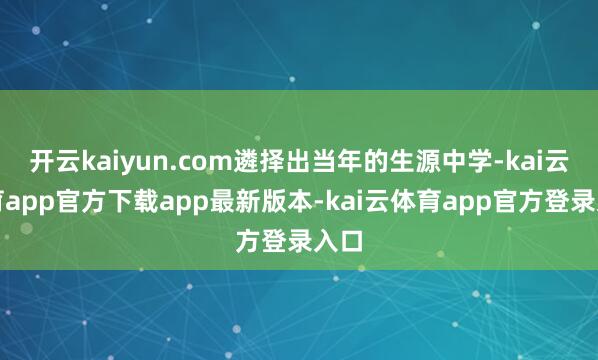 开云kaiyun.com遴择出当年的生源中学-kai云体育app官方下载app最新版本-kai云体育app官方登录入口