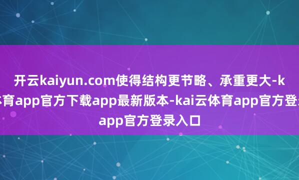 开云kaiyun.com使得结构更节略、承重更大-kai云体育app官方下载app最新版本-kai云体育app官方登录入口
