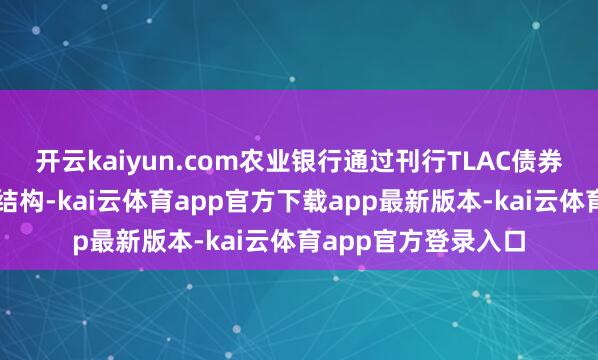 开云kaiyun.com农业银行通过刊行TLAC债券等行为优化了老本结构-kai云体育app官方下载app最新版本-kai云体育app官方登录入口